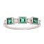 Anillo oro blanco 18k con esmeraldas y diamantes